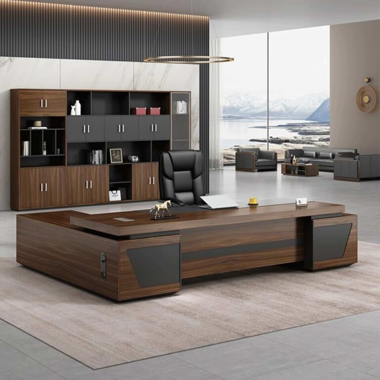 Boost Your Productivity: An In-Depth Look at the 94″ Brown L Shaped Executive Office Desk