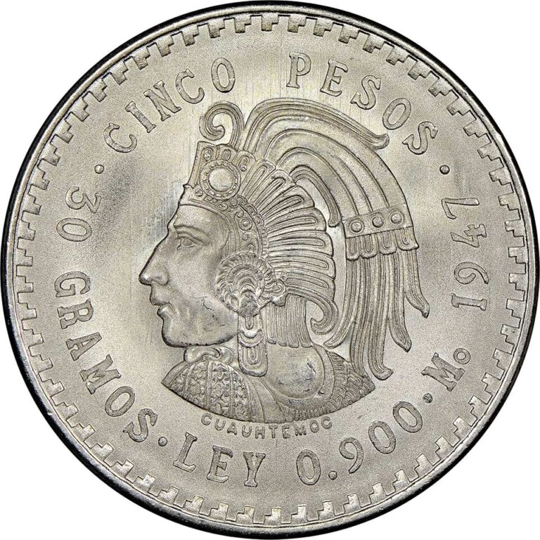 Cuauhtemoc 5 Pesos Coin