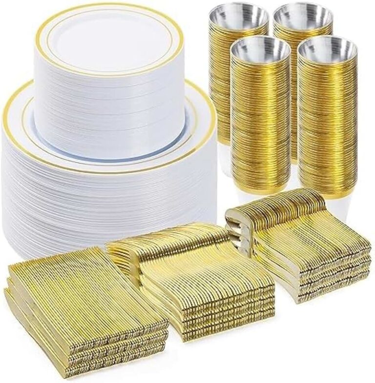 BESTVIP Gold Dinnerware Set