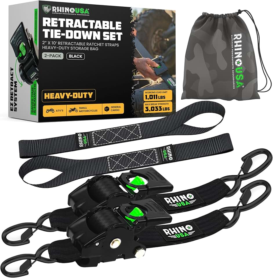 Rhino Retractable Ratchet Straps