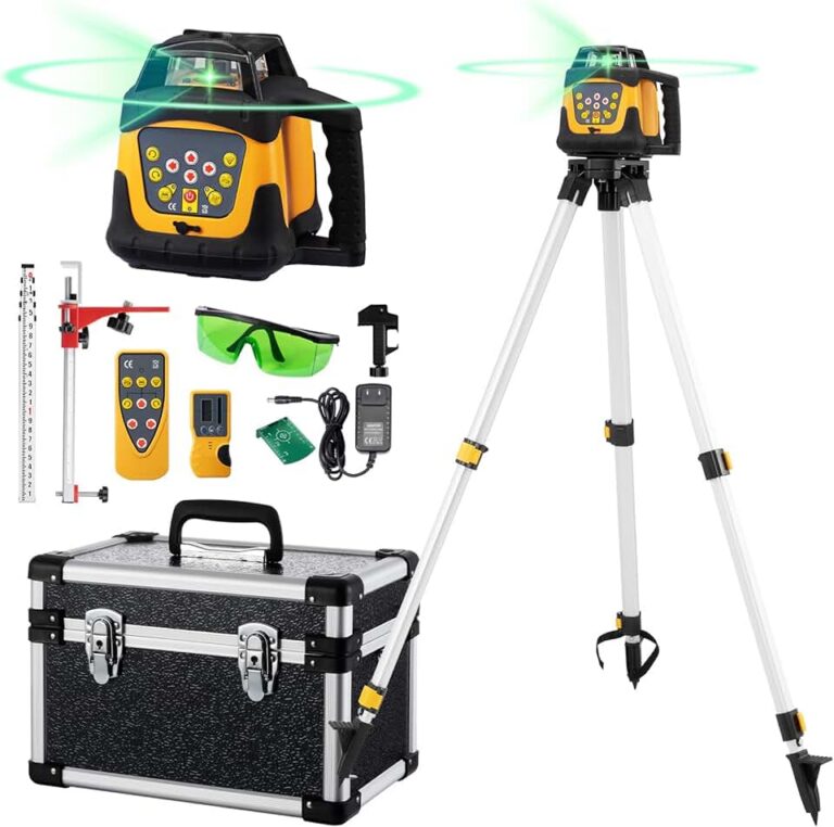 Master Your Projects: In-Depth Review of the Self-Leveling Green Rotary Laser Level Kit (2000ft Range)