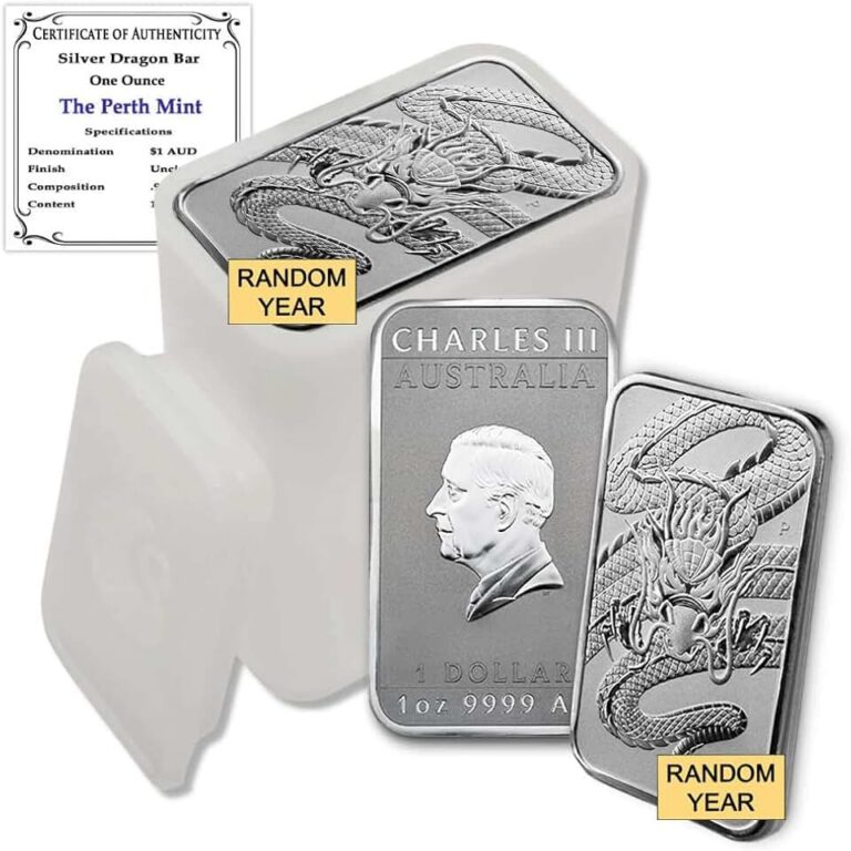 Perth Mint Dragon Silver Bars