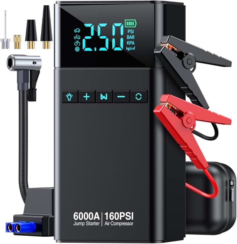 Portable Car Jump Starter Compressor