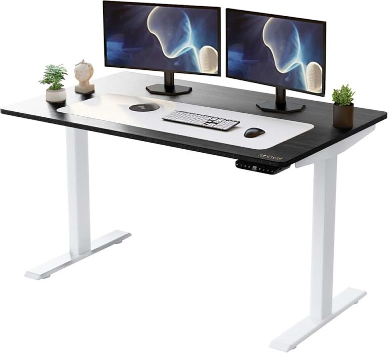 RISE UP Dual Motor Electric Standing Desk (60×30″ Black Bamboo) Review: Elevate Your Workspace!