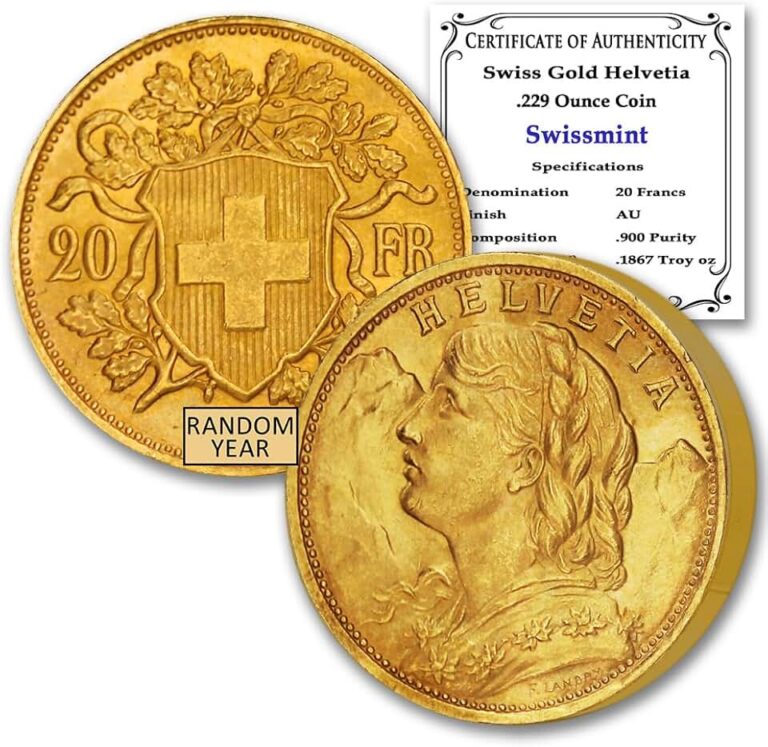 Swiss Gold Helvetia Coin