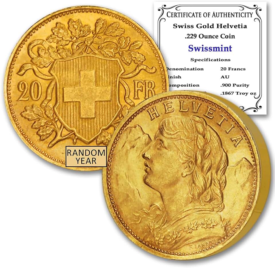 Swiss Gold Helvetia Coin