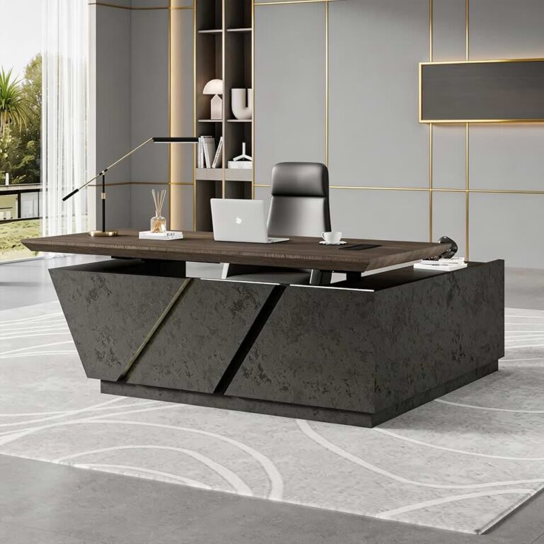 Transform Your Workspace: In-Depth Review of the 78.7″ Adjustable Height L-Shaped Executive Desk with LED