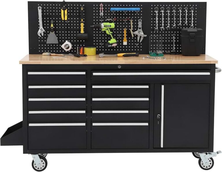 Ultimate Workbench & Storage? Reviewing the 61-Inch Heavy Duty Rolling Tool Chest with Power Strip
