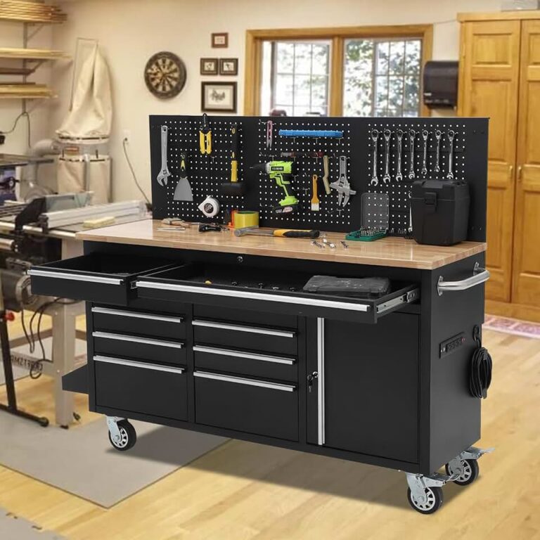 Unboxing the Beast: Reviewing the 61-inch Rolling Tool Chest with Workbench & Power Strip – Is It Your Next Garage Upgrade?