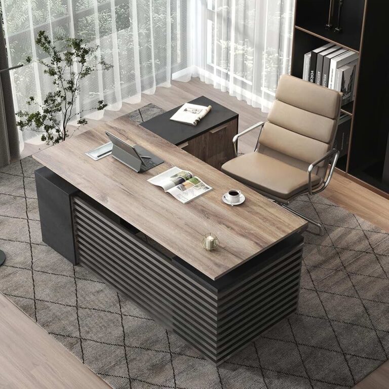 Unboxing the Future of Work: My Review of the 70.87″ L-Shaped Adjustable Height Executive Desk with Charging Ports