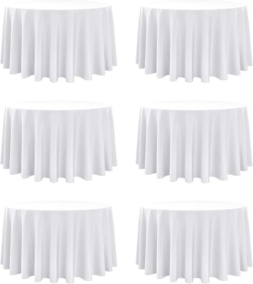White Round Tablecloths 120 Inch